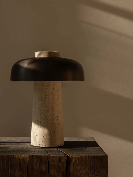 Reverse Table Lamp Travertine