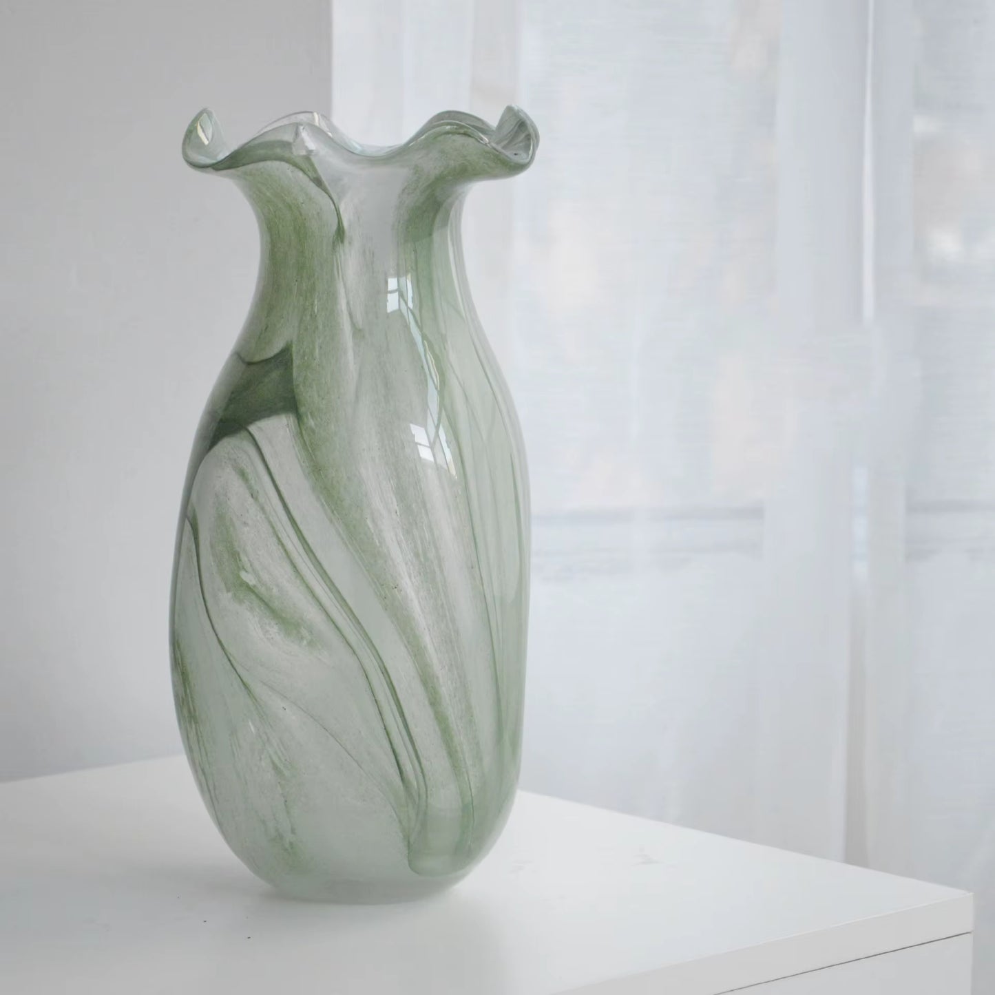 Fransk retrostil handgjord Glas Vas