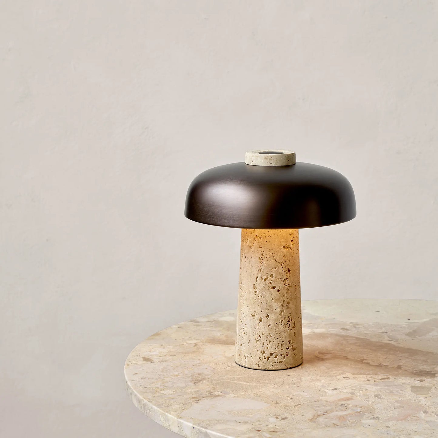 Reverse Table Lamp Travertine
