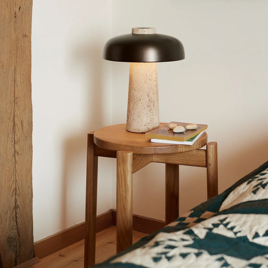 Reverse Table Lamp Travertine