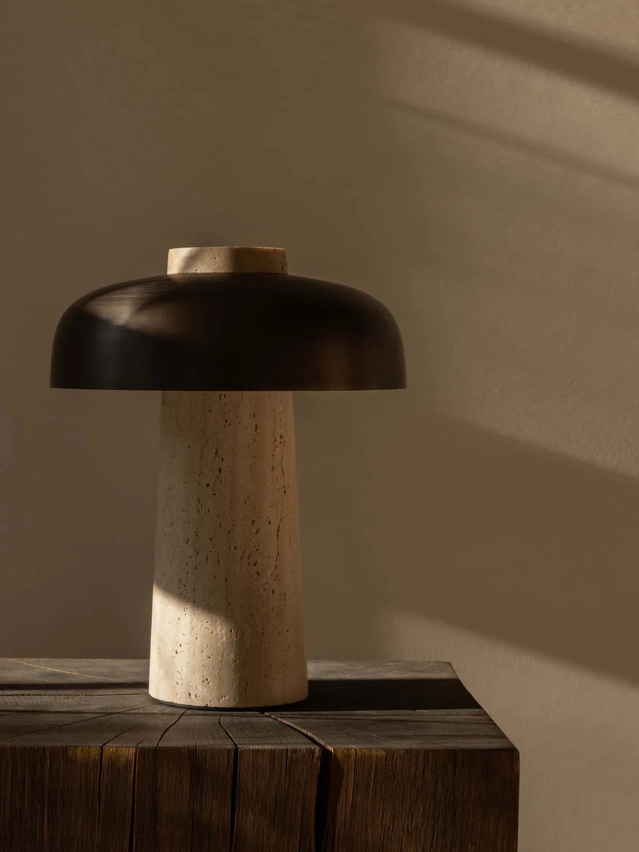 Reverse Table Lamp Travertine